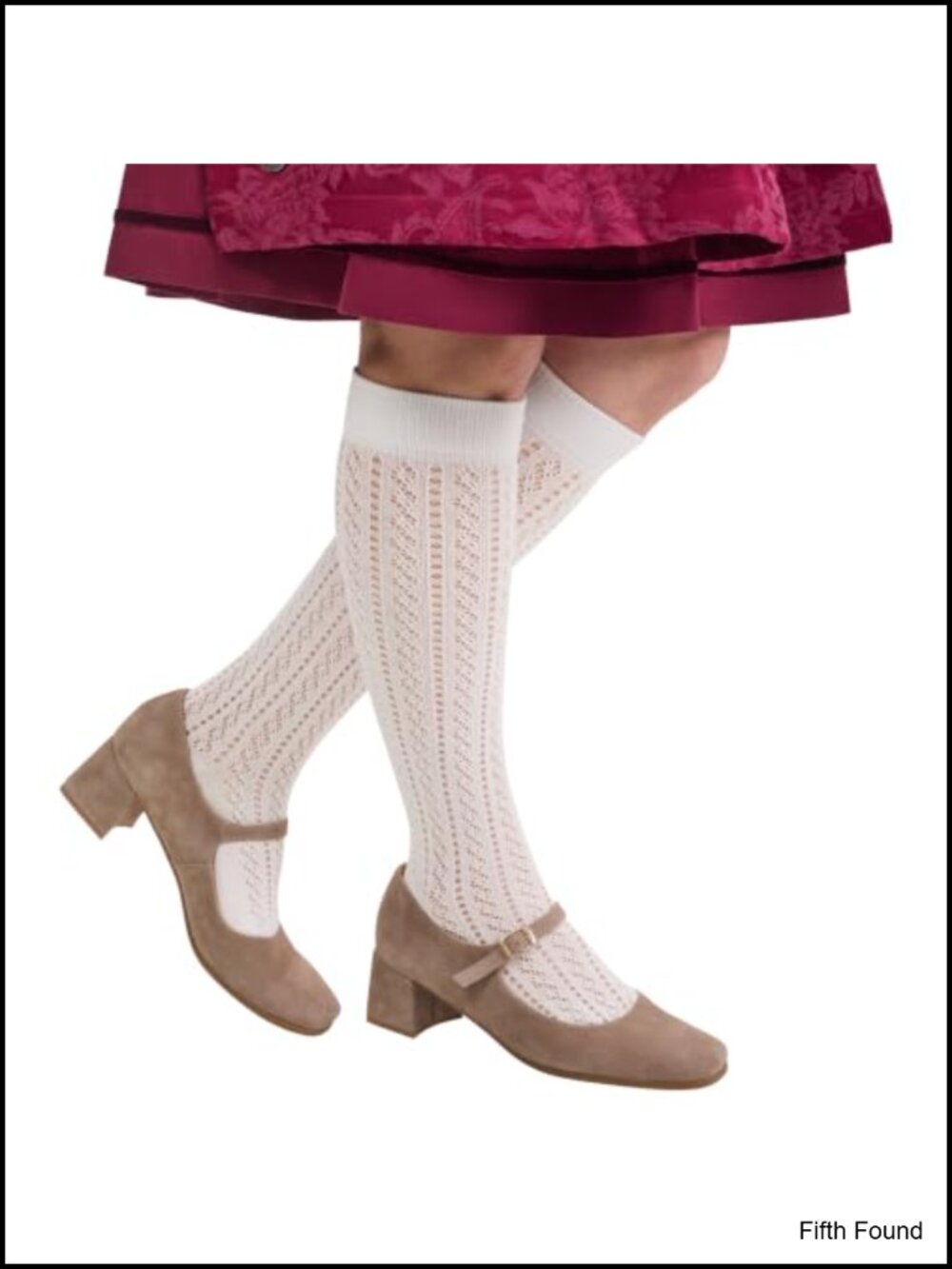 Knee High Lace Knit Socks for Oktoberfest Dirndl Costume